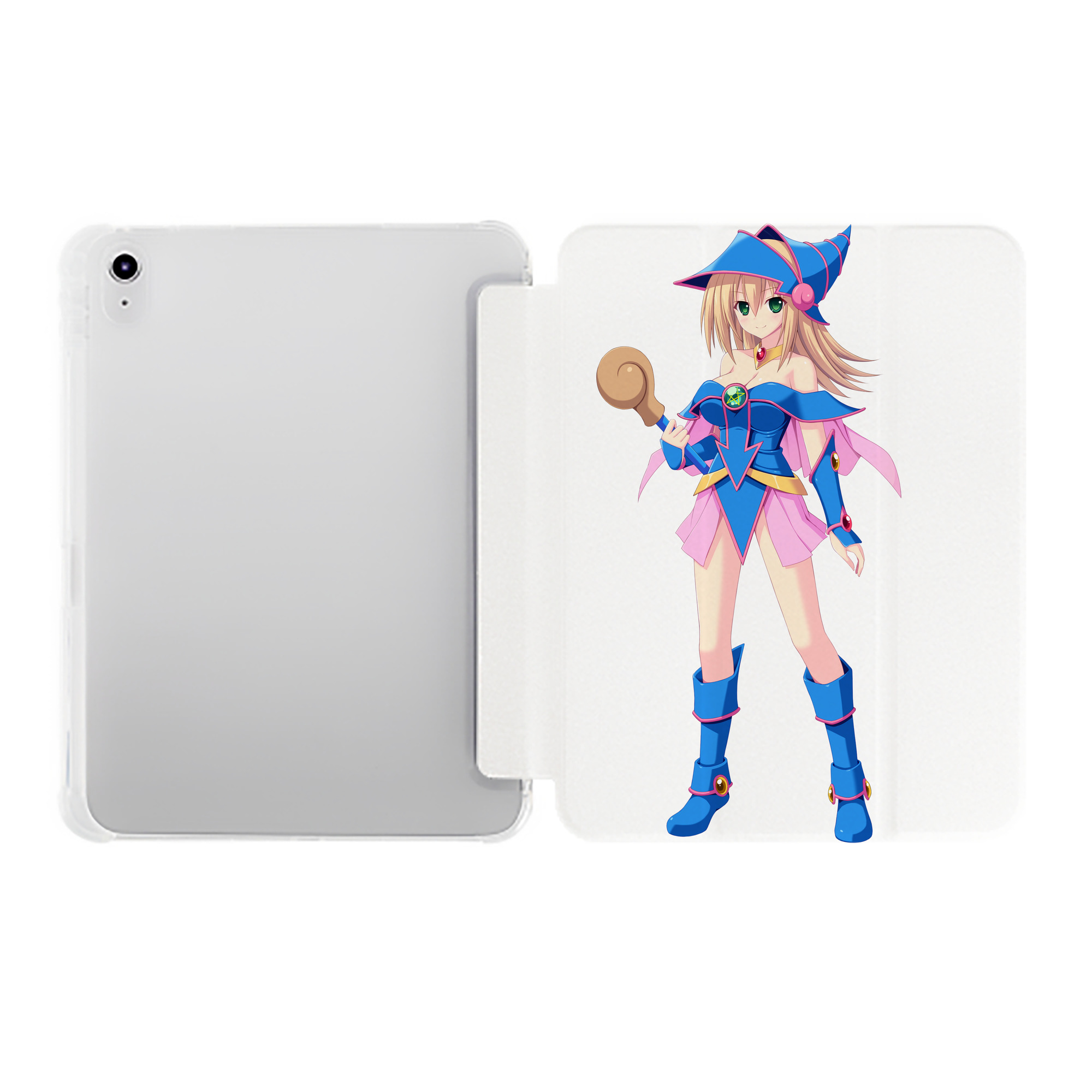 （画像用） 遊☆戯☆王 Yu-Gi-Oh! IPad ケース ペン収納付き 三つ折りスタンド PUレザー×シリコン 対応機種9.5/10.5/10.9インチ